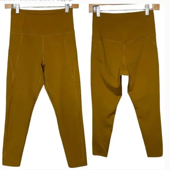 Girlfriend Collective High Rise Compressive Leggings - COLOUR SADDLE - Picture 2 of 4